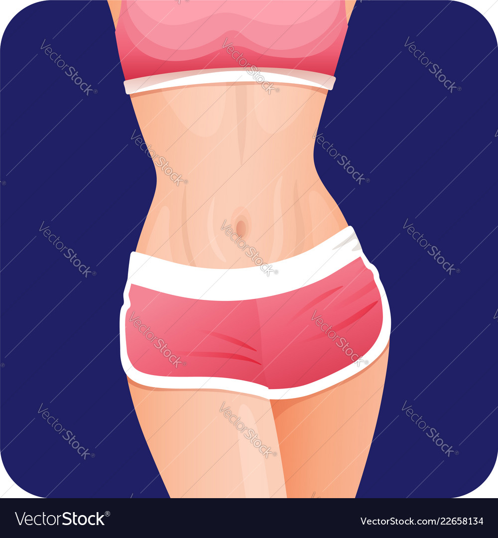 Premium Photo  A young slender woman with toned stomach with abs result of  fitness diet healthy lifestyle