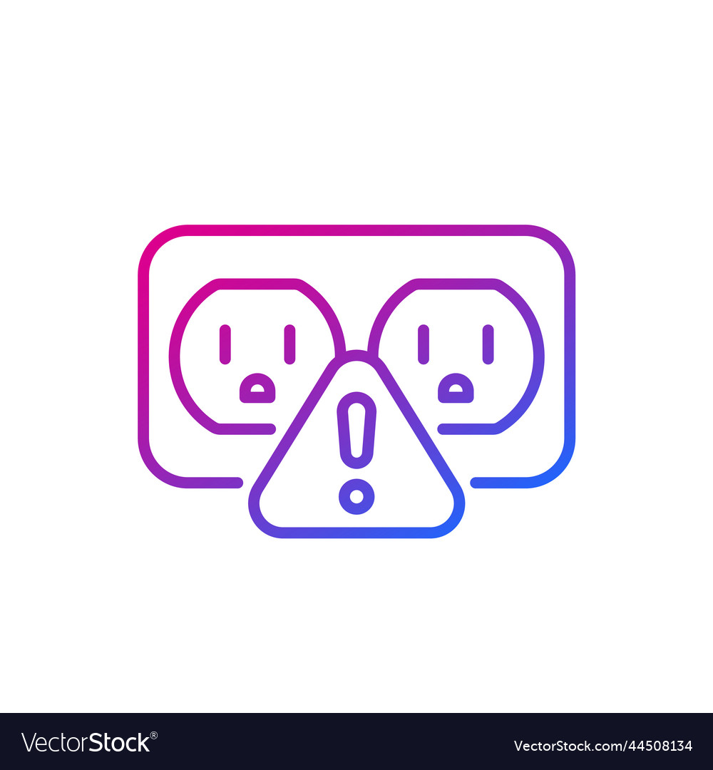 Socket warning line icon on white