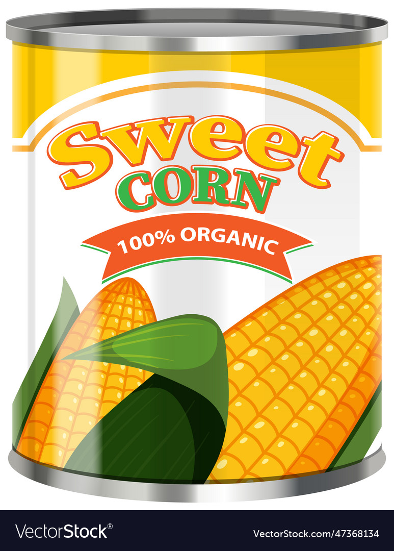 Sweet corn food can Royalty Free Vector Image - VectorStock