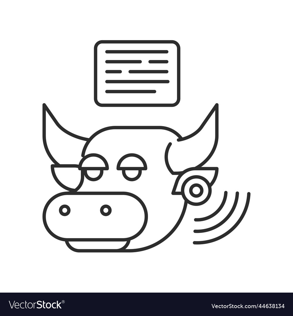 System monitoring the bull with help of sensors vector image System monitoring the bull with help of sensors