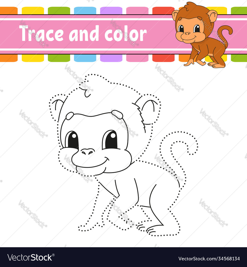 Trace & Color Monkey Activity