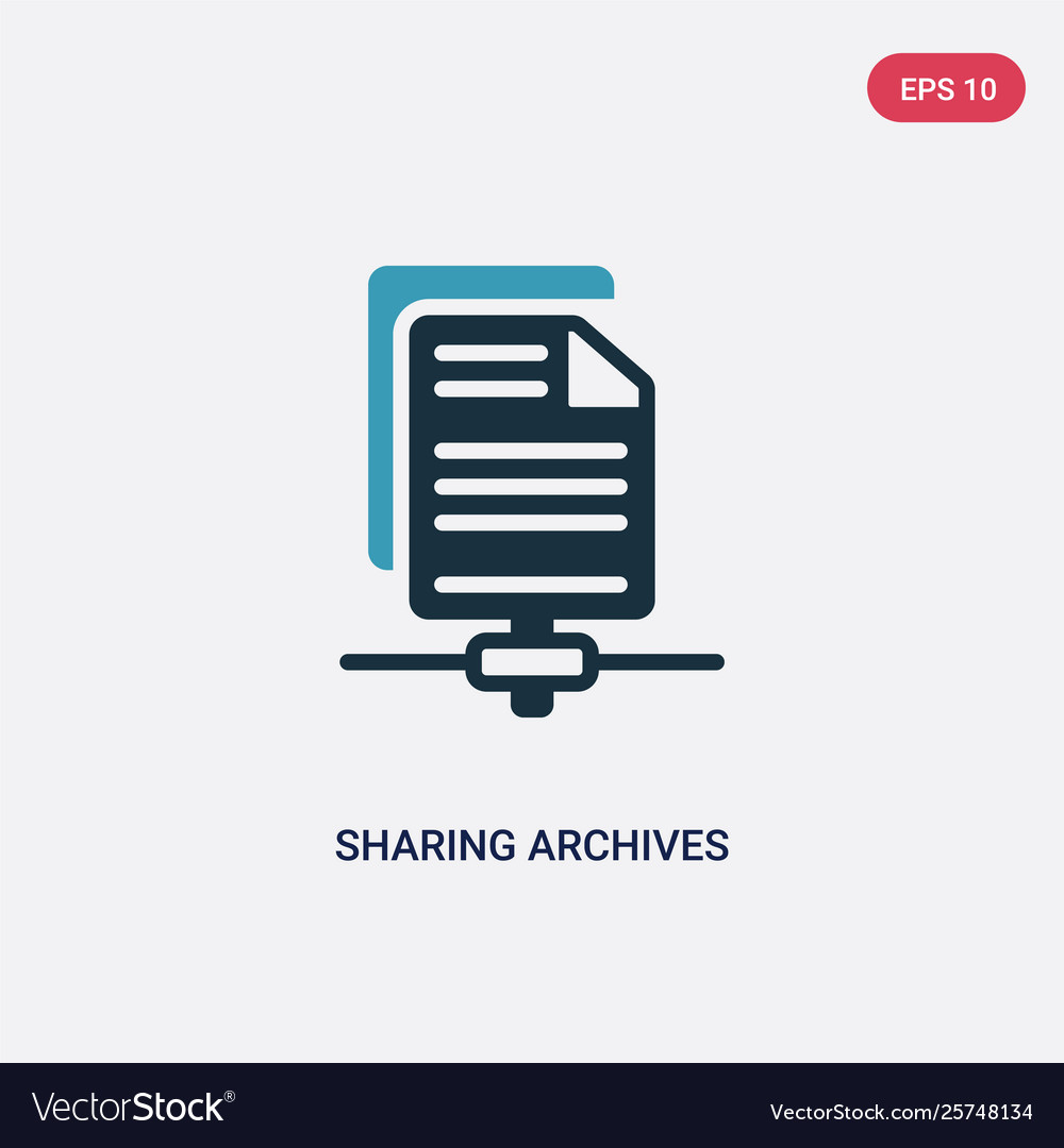 Two color sharing archives icon from seo web