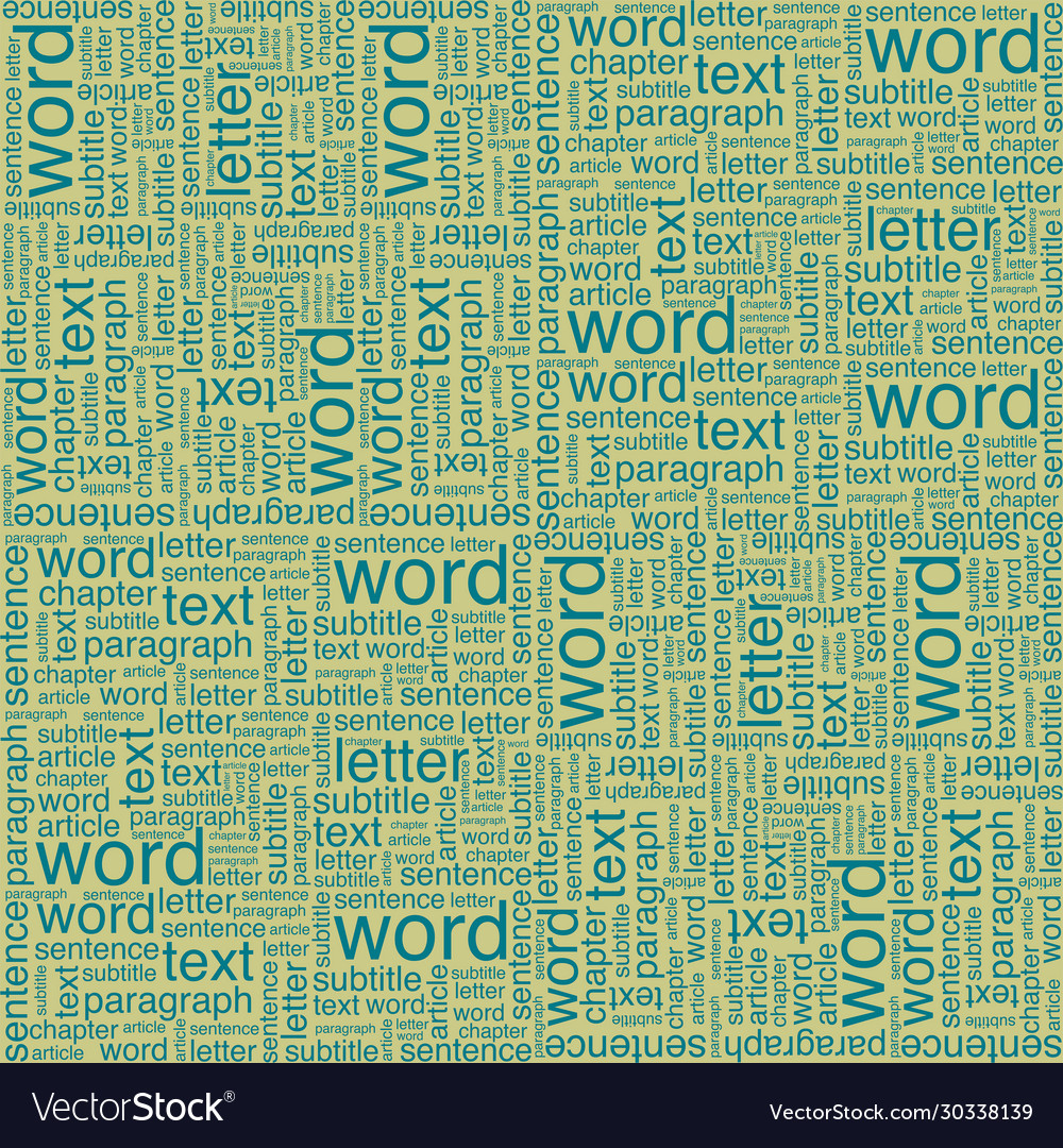 A pattern words different sizes