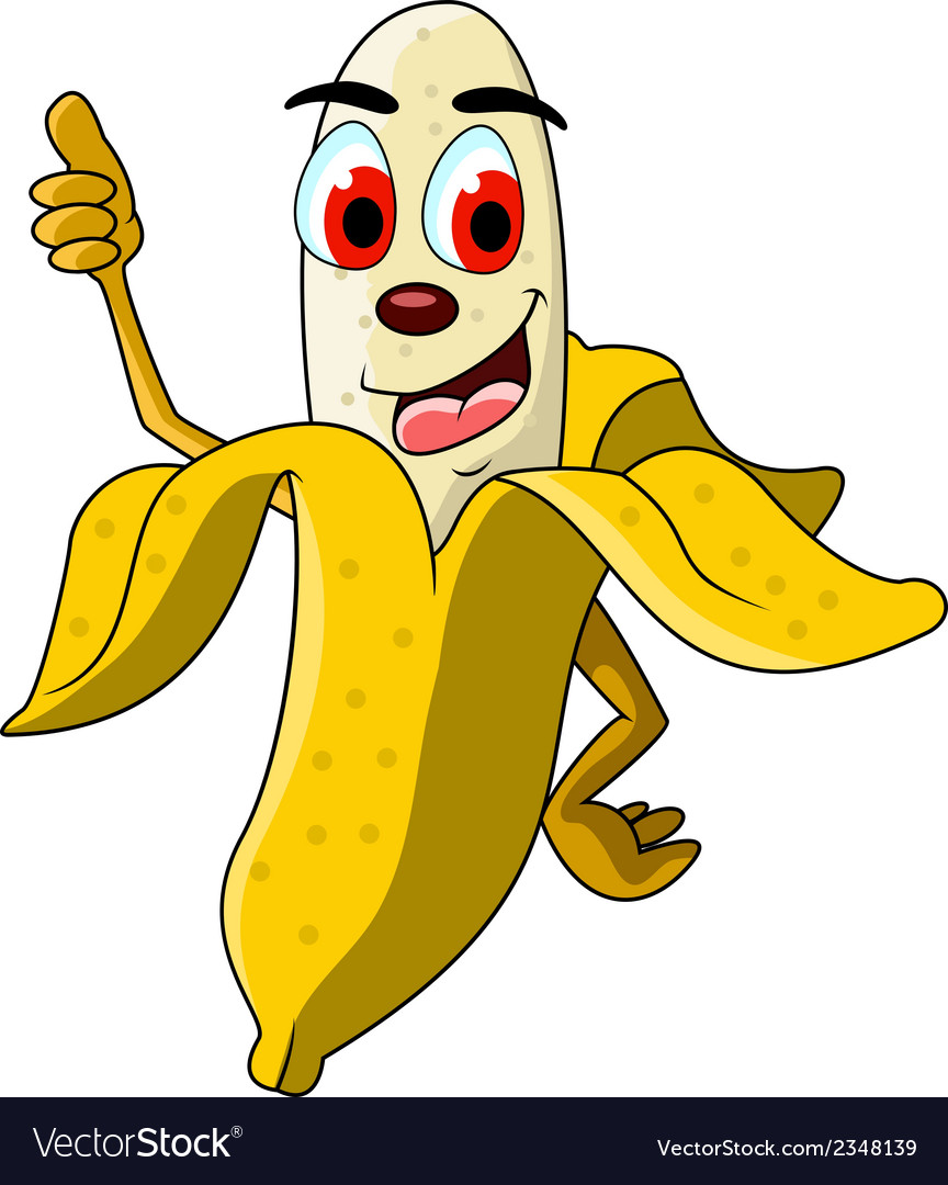 Banana Cartoon Daumen oben