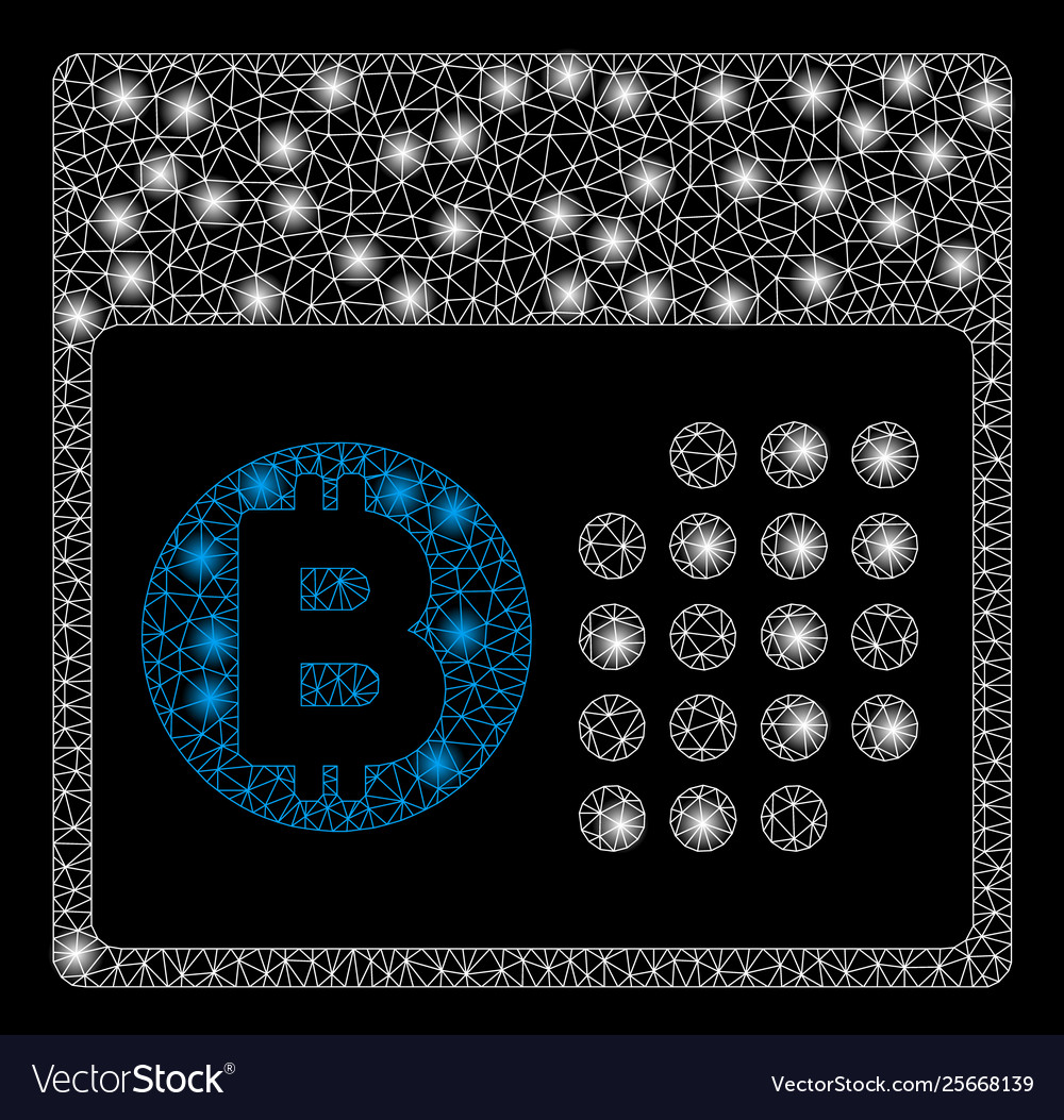 Bright mesh network bitcoin table with light spots Vector Image Bright mesh network bitcoin table with light spots