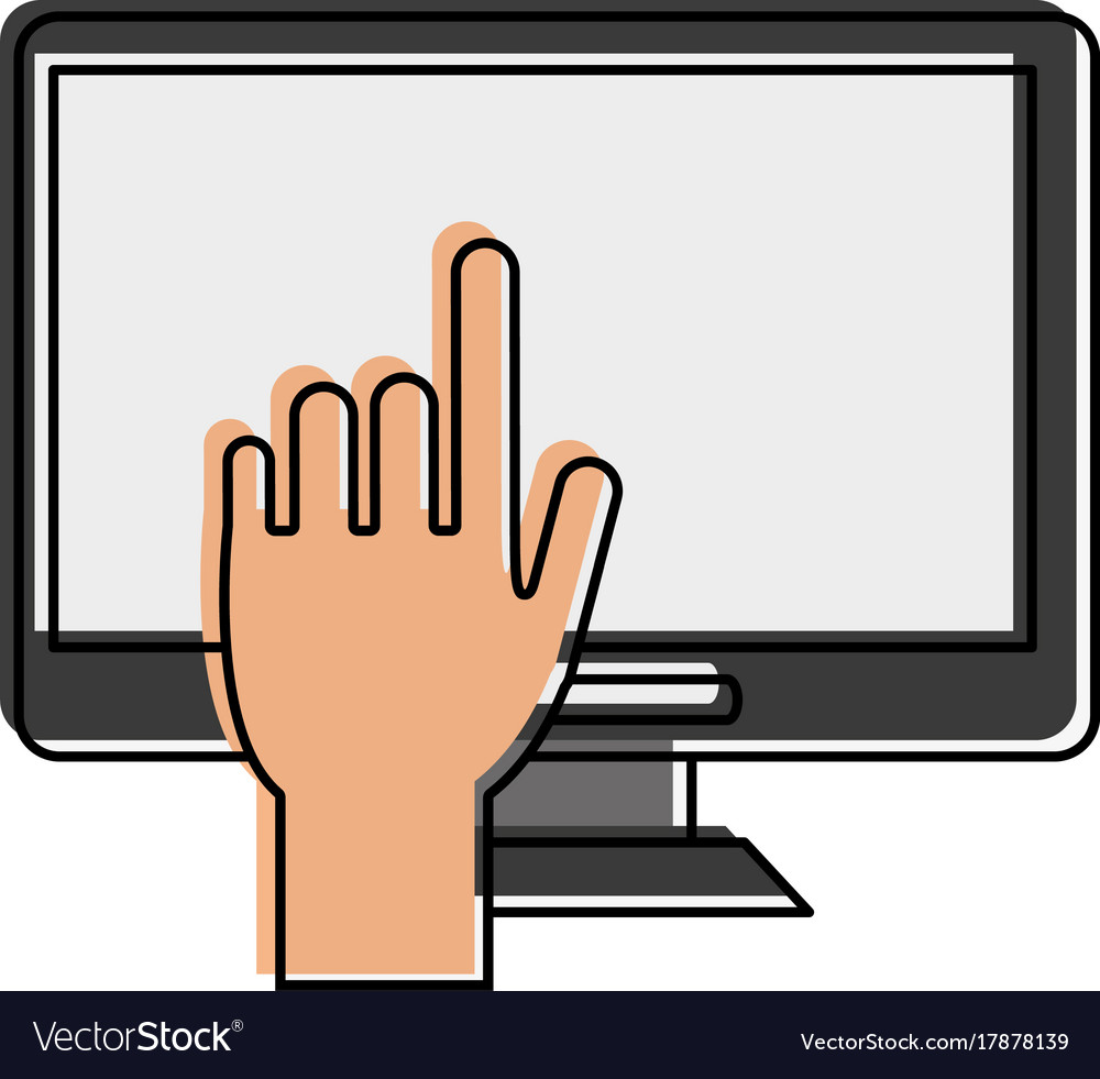 Computer monitor with blank screen icon image