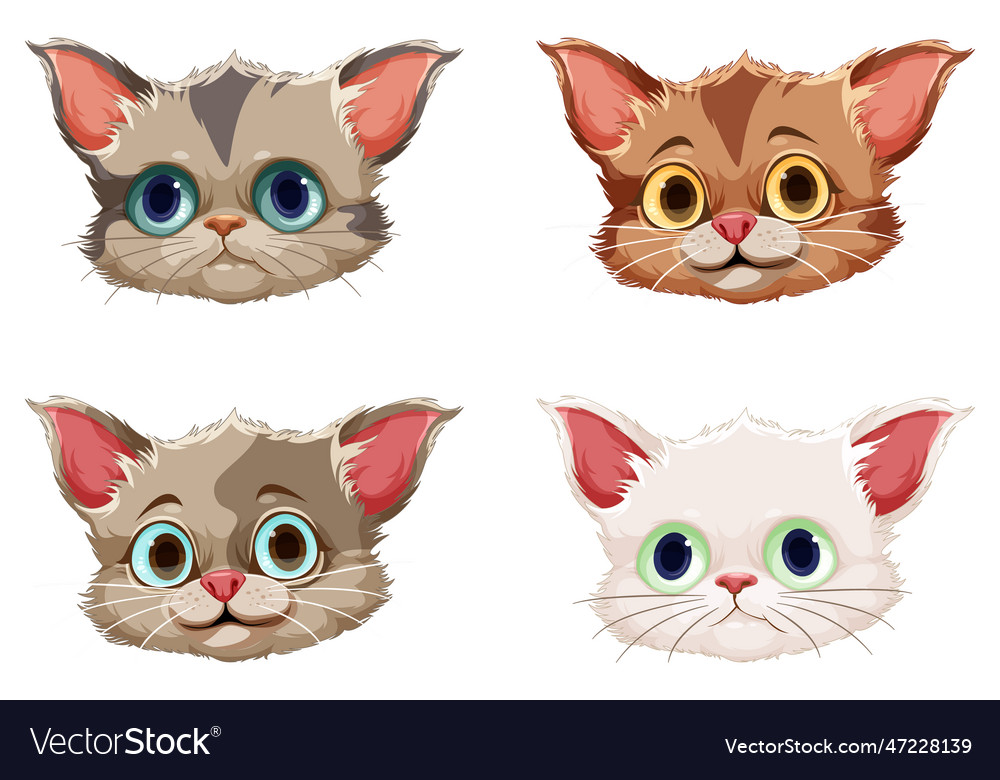 Cute cat cartoon character Royalty Free Vector Image