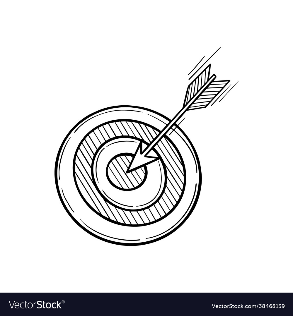 Dartboard with Arrow - Target Focus