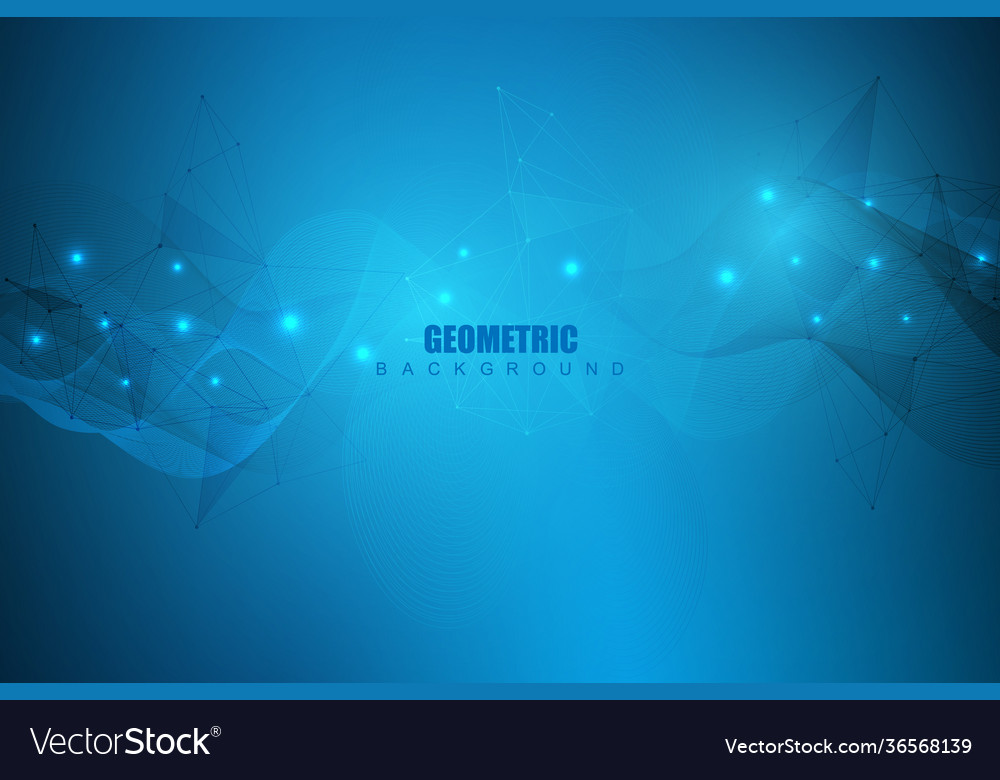 Geometric abstract background with connected line vector image Geometric abstract background with connected line