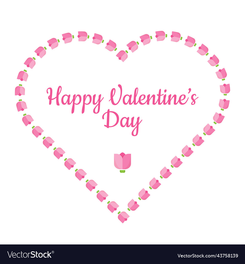 Heart shape made of flowers tulip bouquet bent