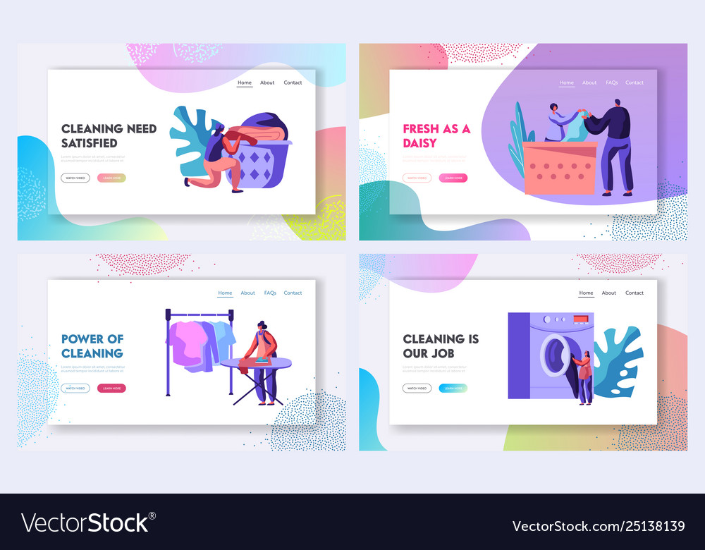 Laundry service website landing page templates