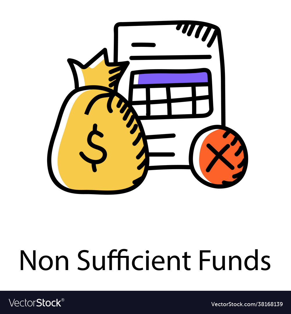 Non sufficient funds Royalty Free Vector Image