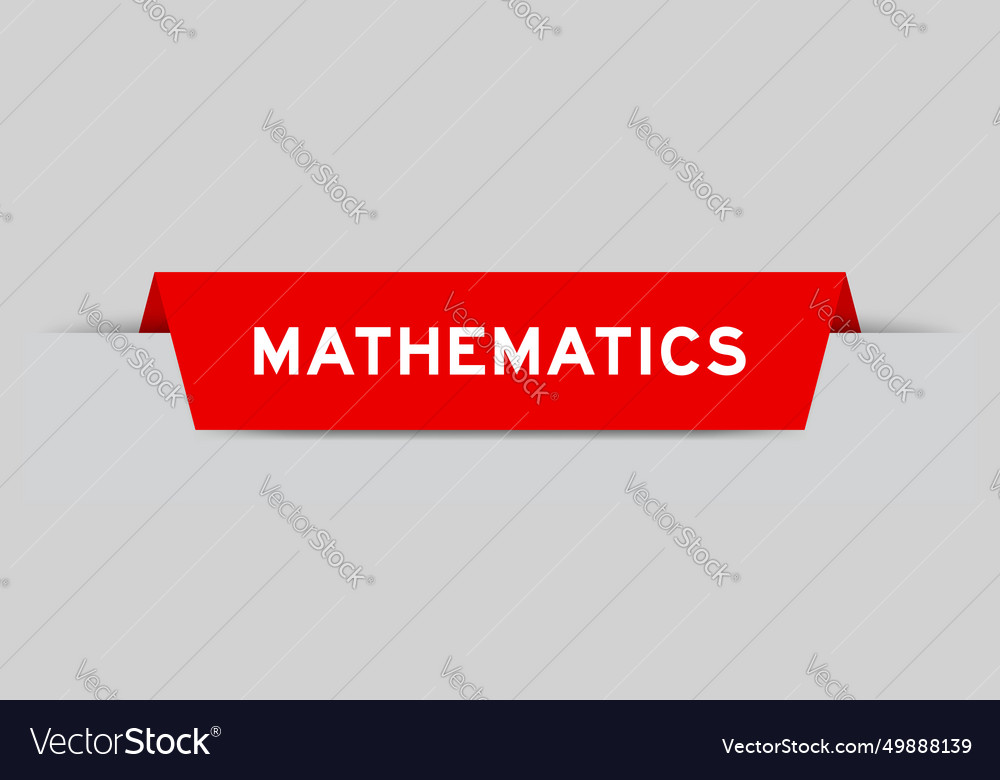 Red color inserted label with word mathematics Vector Image Red color inserted label with word mathematics