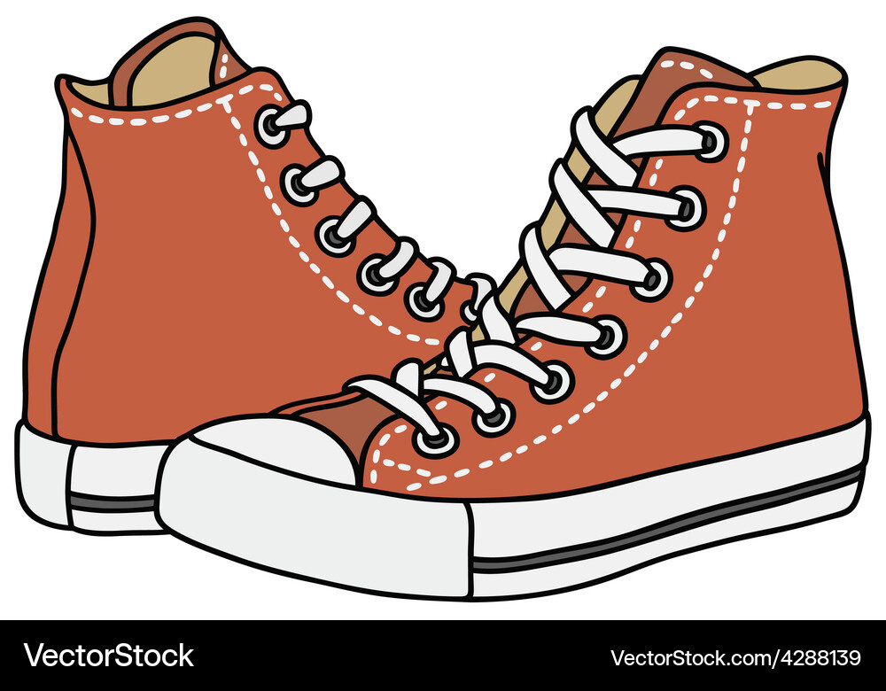 Red sneakers Royalty Free Vector Image - VectorStock