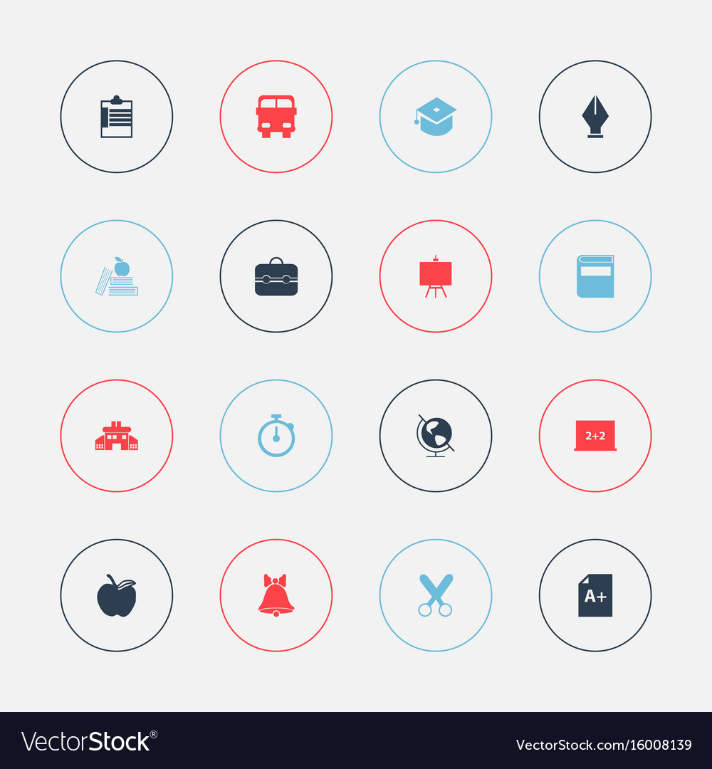 Set of 16 editable knowledge icons includes
