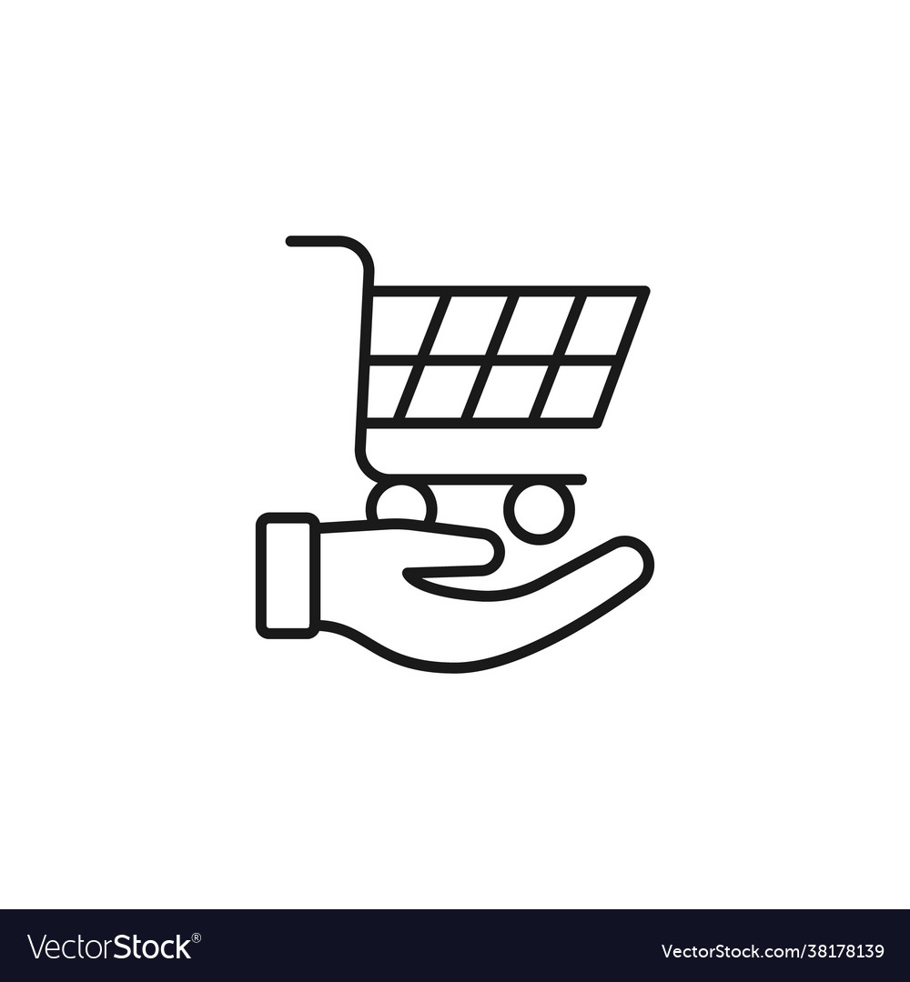 Shopping cart with hand icon design