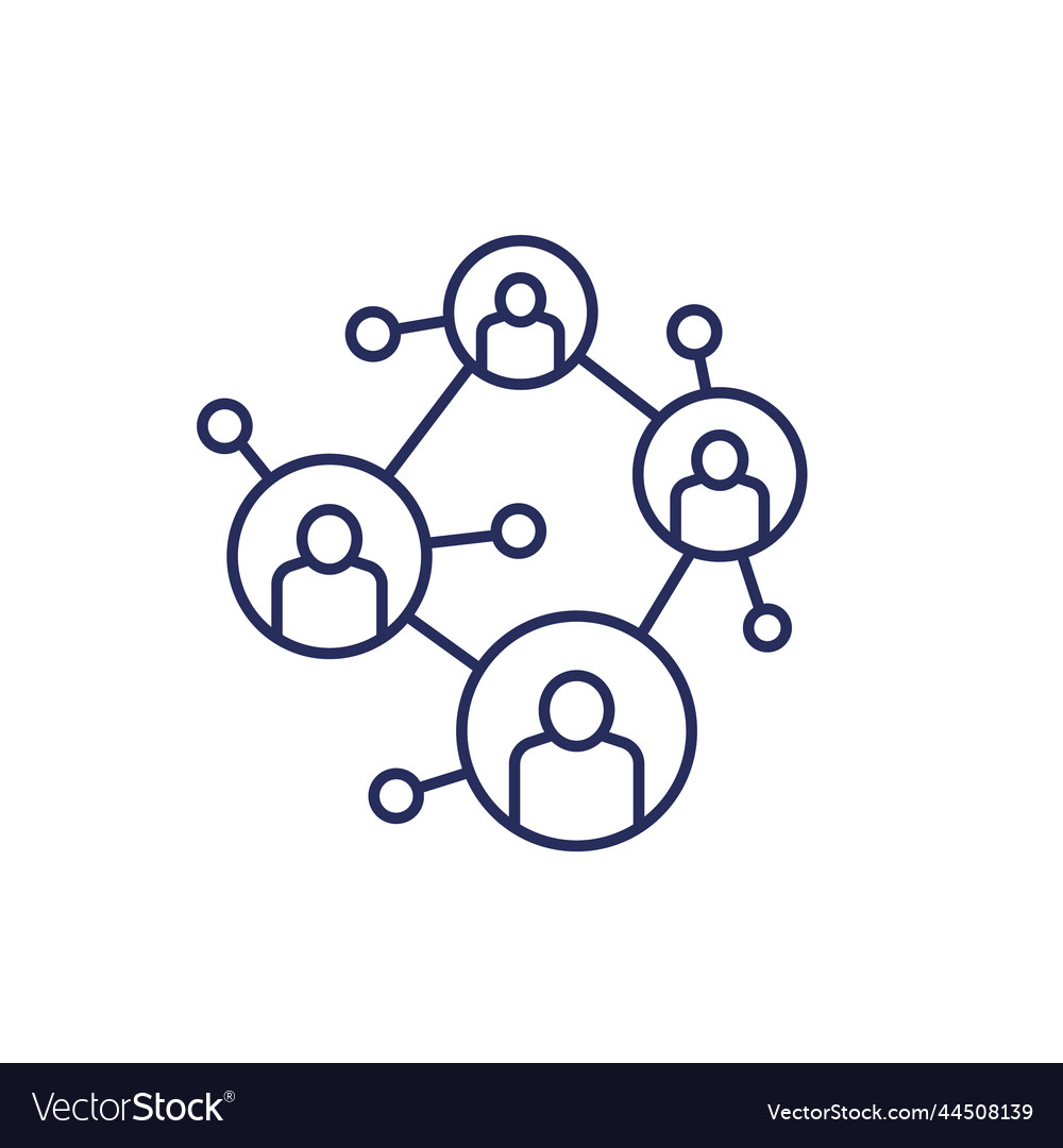 Social network connecting people line icon Vector Image