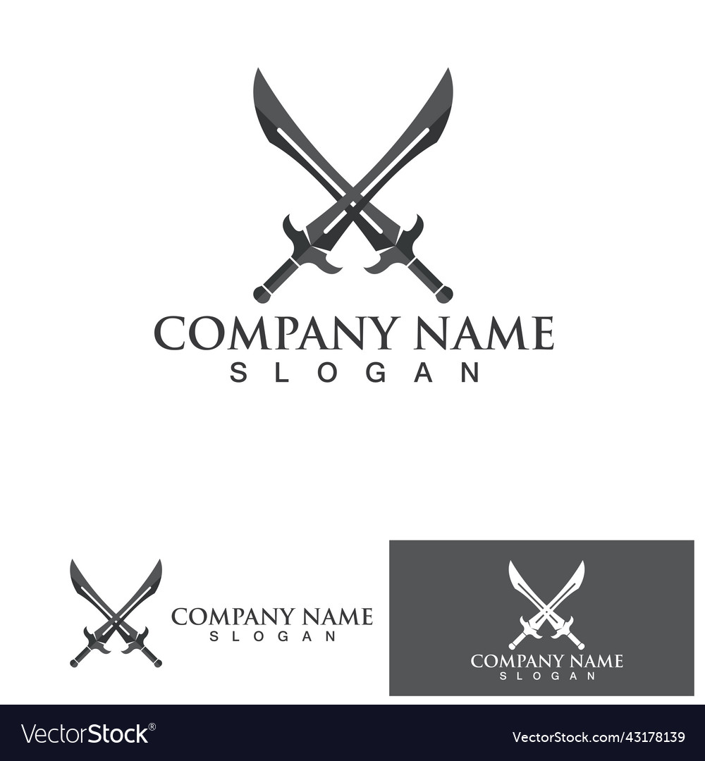 Sword game item symbol logo template Vector Image Sword game item symbol logo template