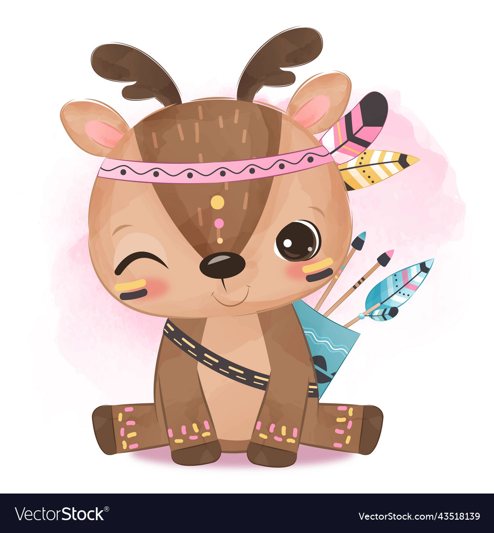 Tribal series cute baby reindeer