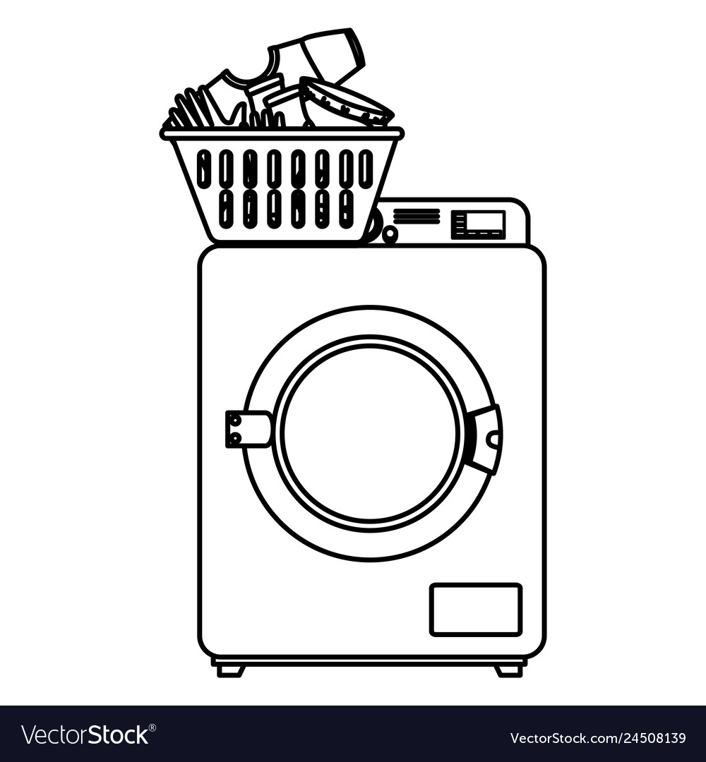 Wash machine laundry service Royalty Free Vector Image