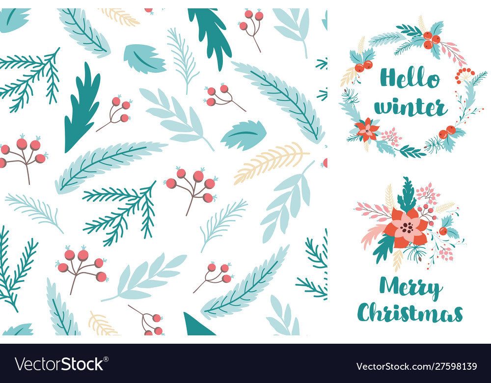 Winter Fir Seamless Pattern
