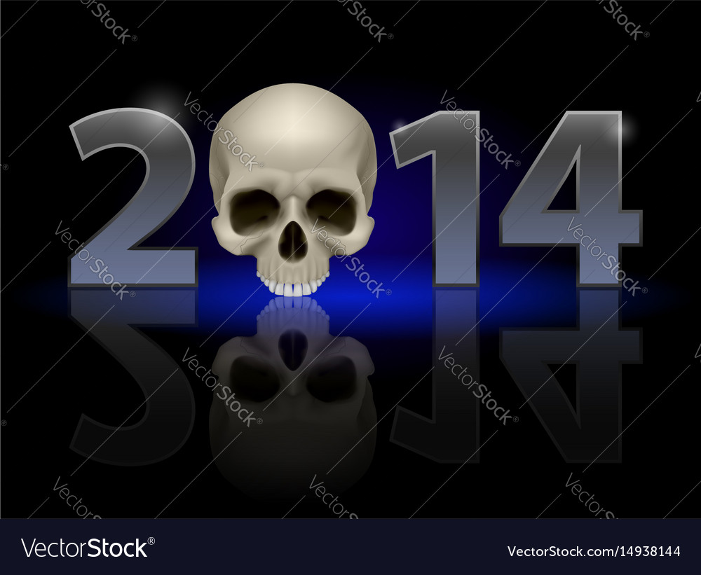 2014 metal numerals with skull instead of zero