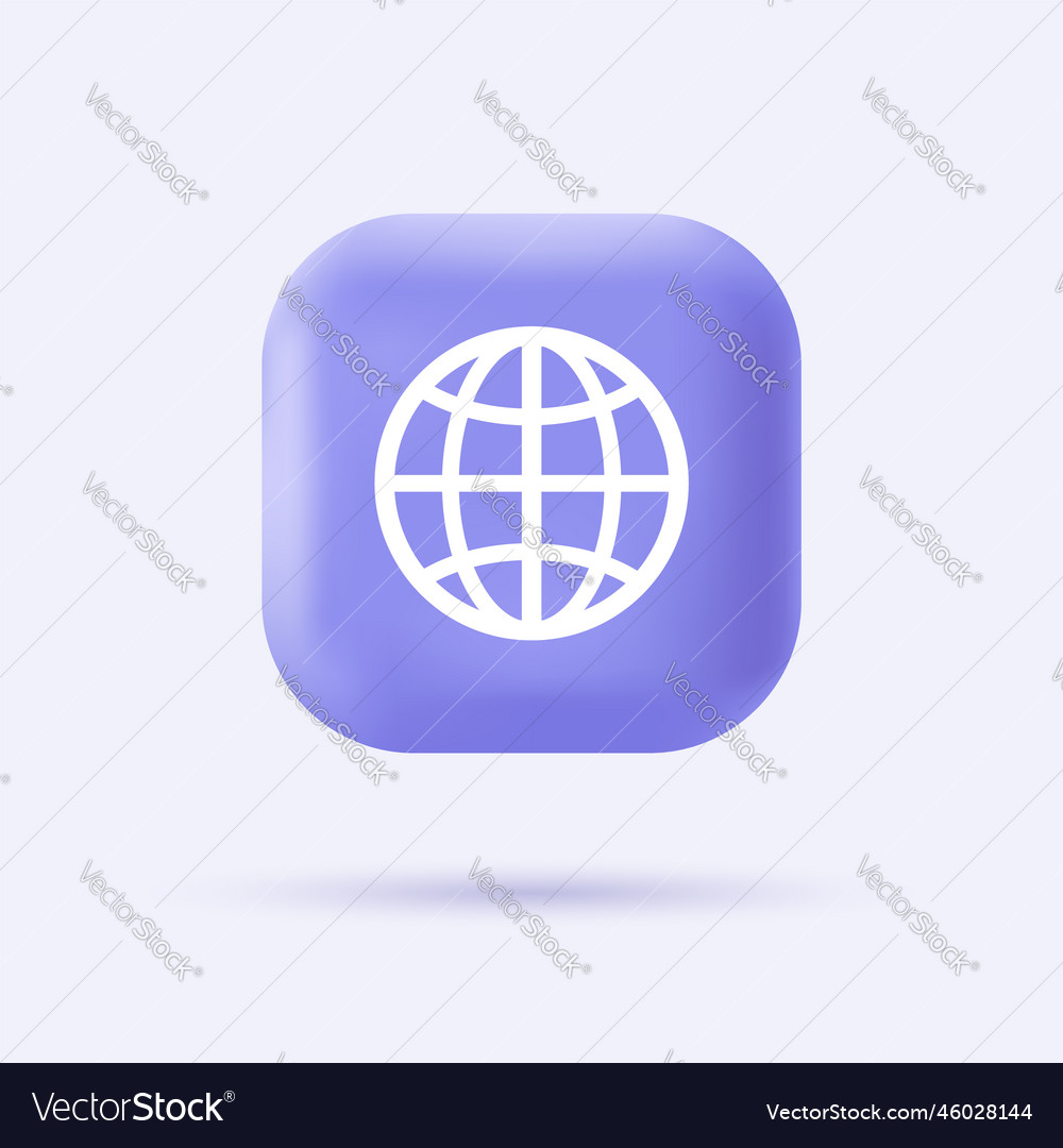 3d world wide web icon browser symbol Royalty Free Vector