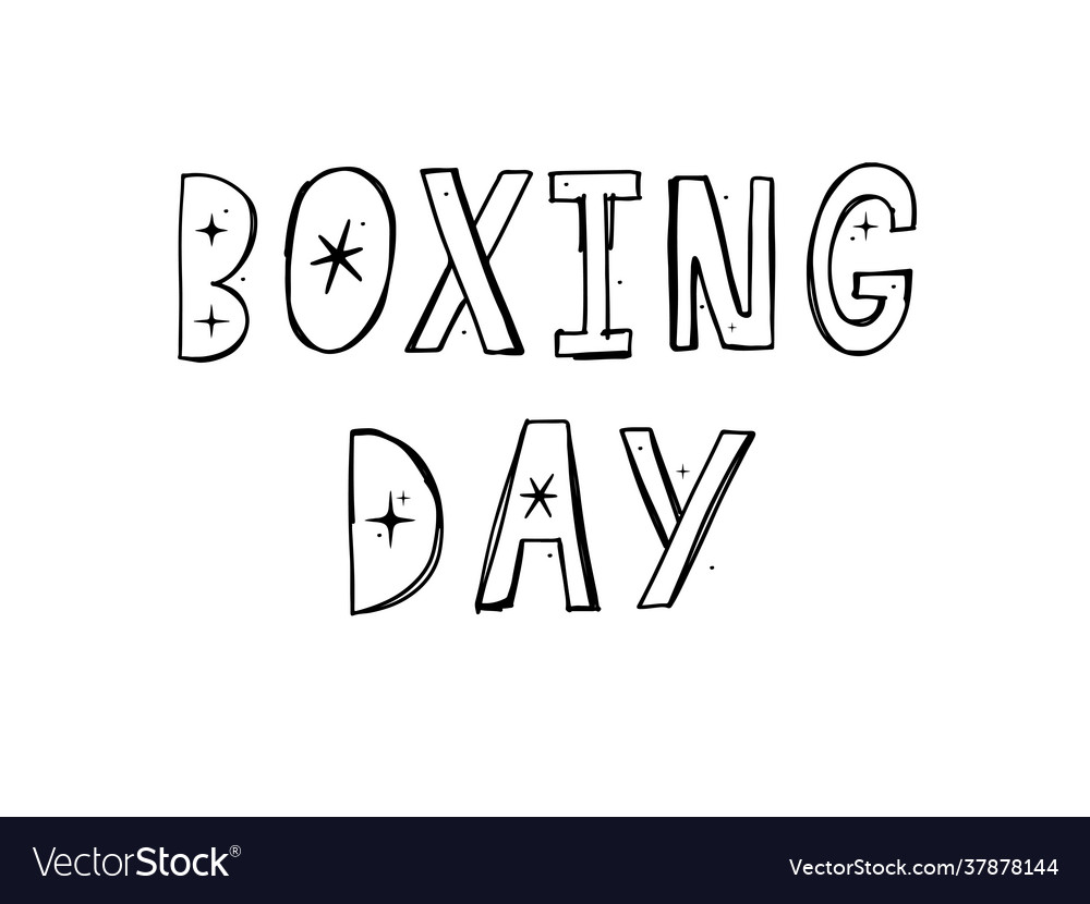 Boxing day sale hand drawn lettering Royalty Free Vector