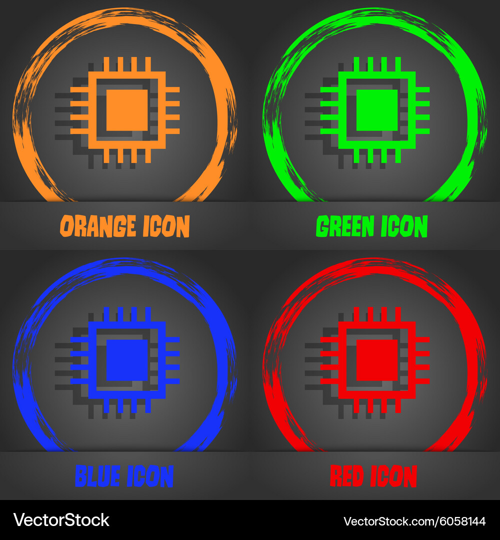 Central processing unit icon technology scheme Vector Image