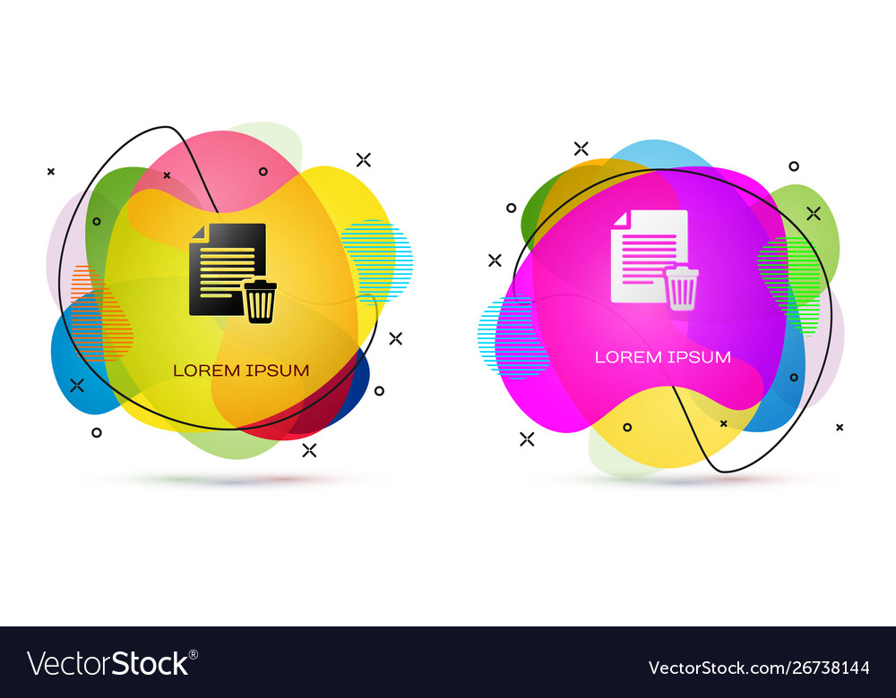 Color delete file document icon isolated on white vector image Color delete file document icon isolated on white