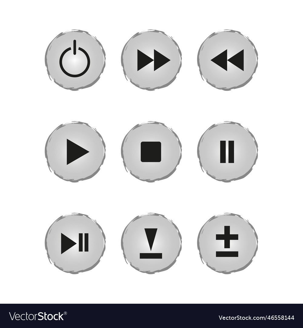 Control buttons design element digital technology vector image Control buttons design element digital technology