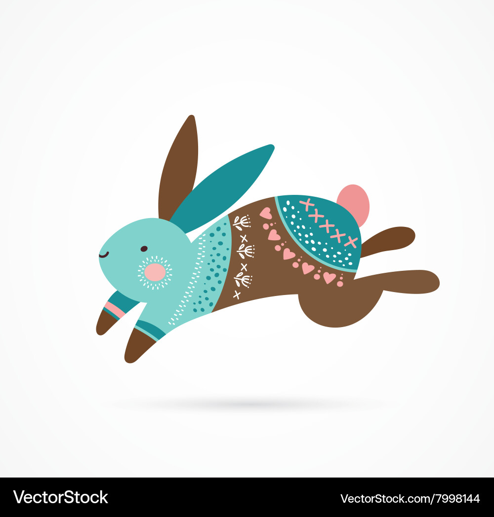 Easter cute patterned bunny Royalty Free Vector Image