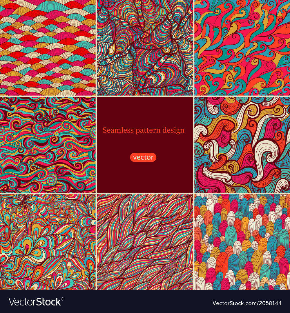 Eight Colorful Wave Patterns