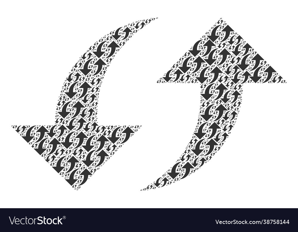 Exchange arrows recursive composition itself vector image Exchange arrows recursive composition itself