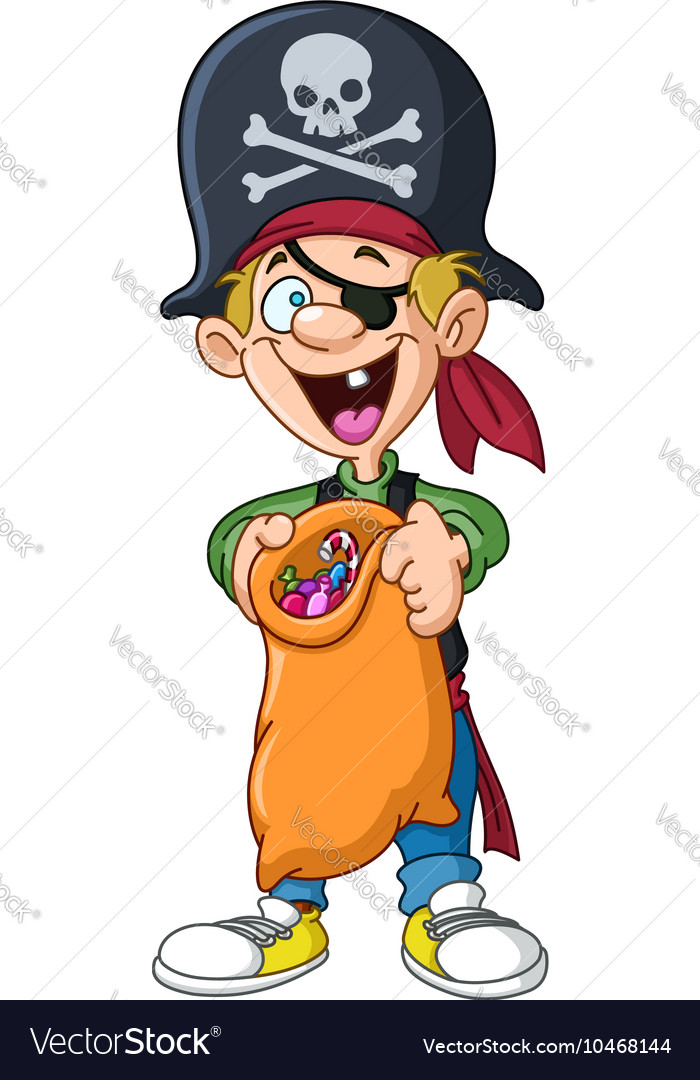 Halloween pirate kid Royalty Free Vector Image