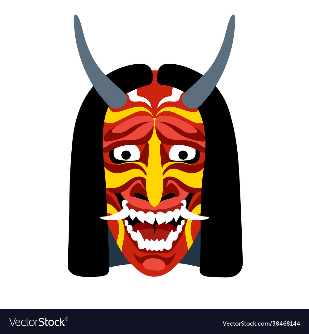 hannya, japanese theatrical mask of an angry jealous woman, demon, monster
