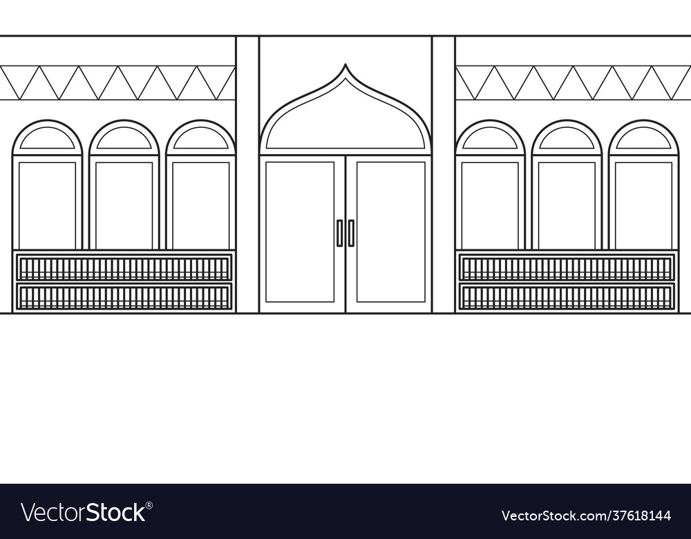 Inside mosque with a bookshelf vector image Inside mosque with a bookshelf