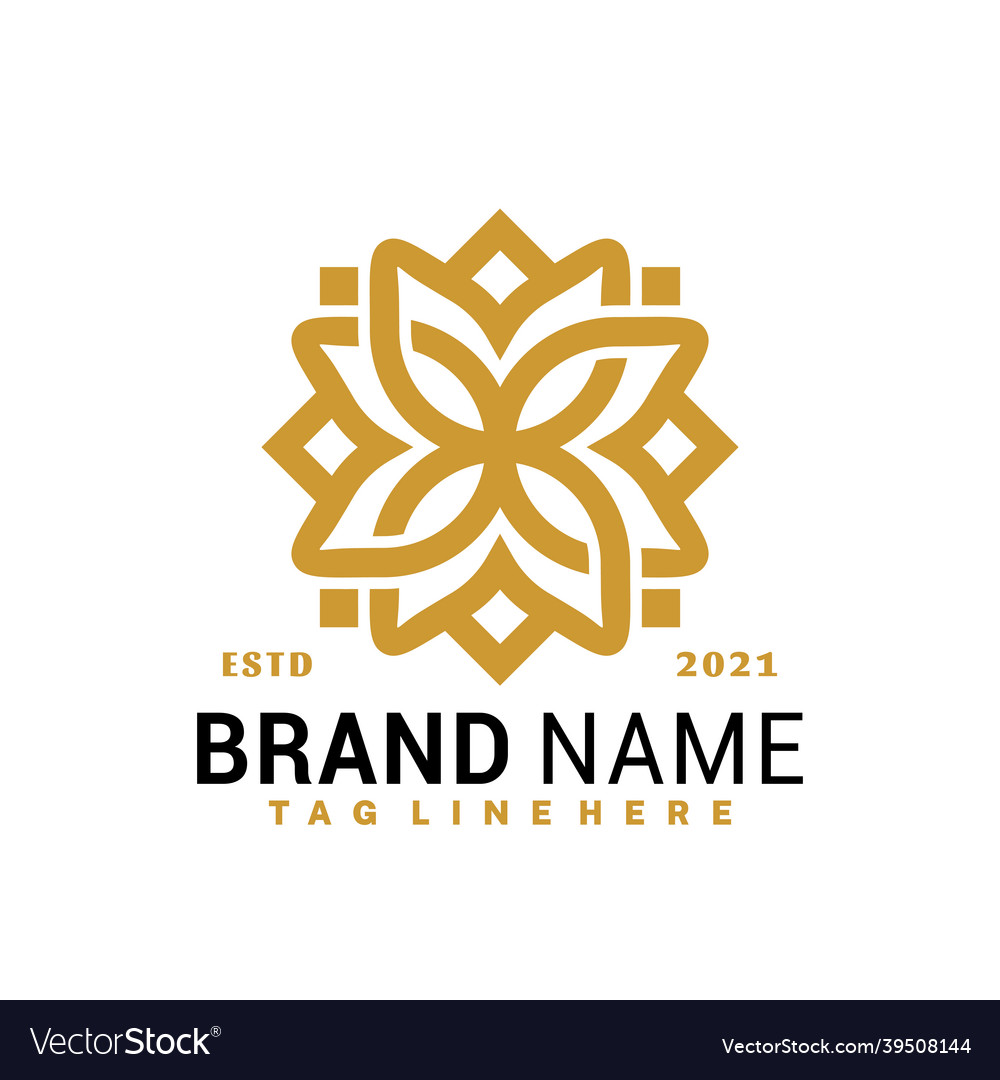 Mandala flower ornament logo design creative Vector Image