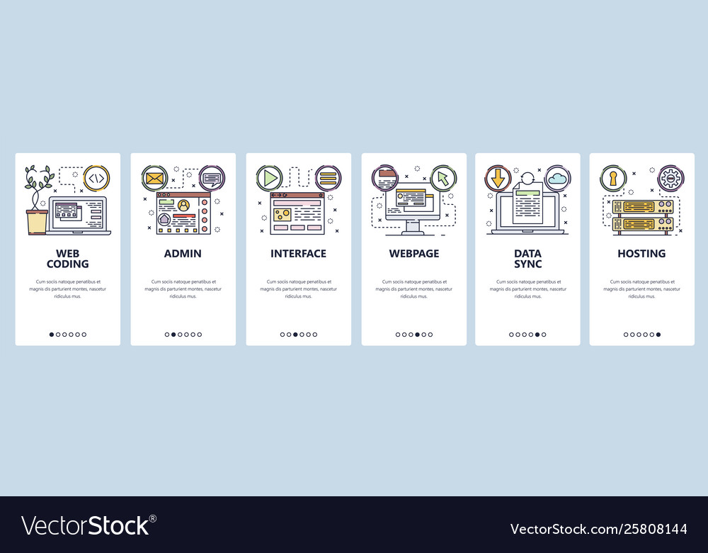 Mobile app onboarding screens coding software