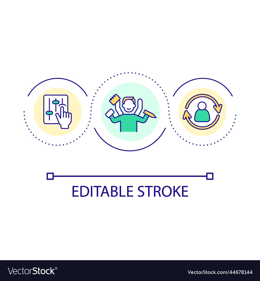 Multitasking skill loop concept icon vector image Multitasking skill loop concept icon