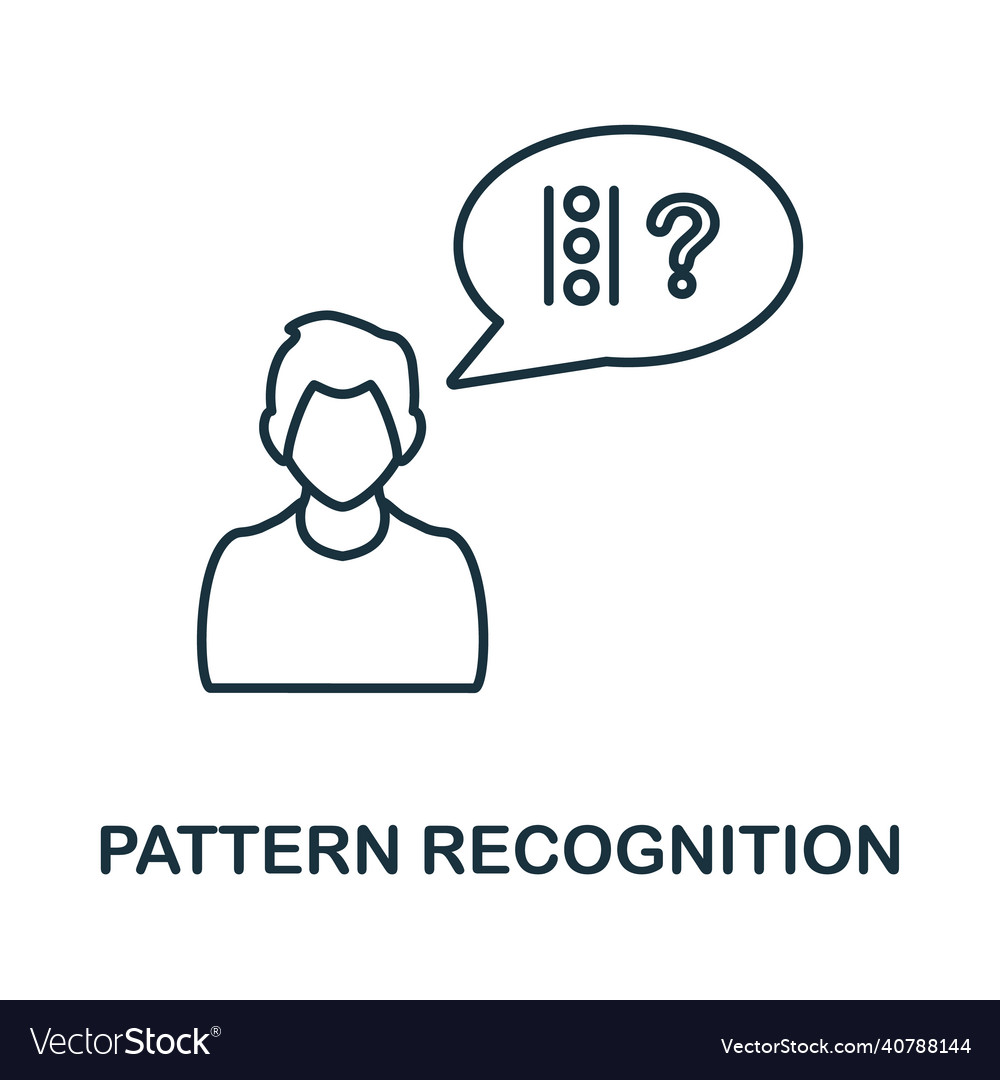 Pattern recognition icon line element from vector image Pattern recognition icon line element from