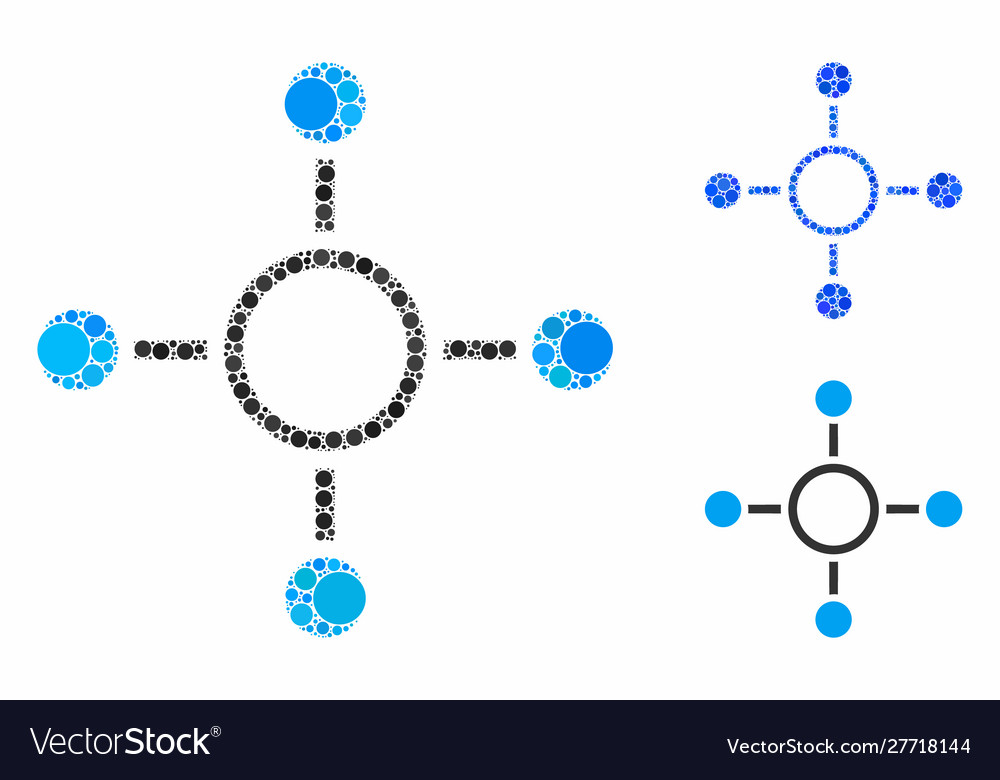 Radial structure composition icon round dots vector image Radial structure composition icon round dots