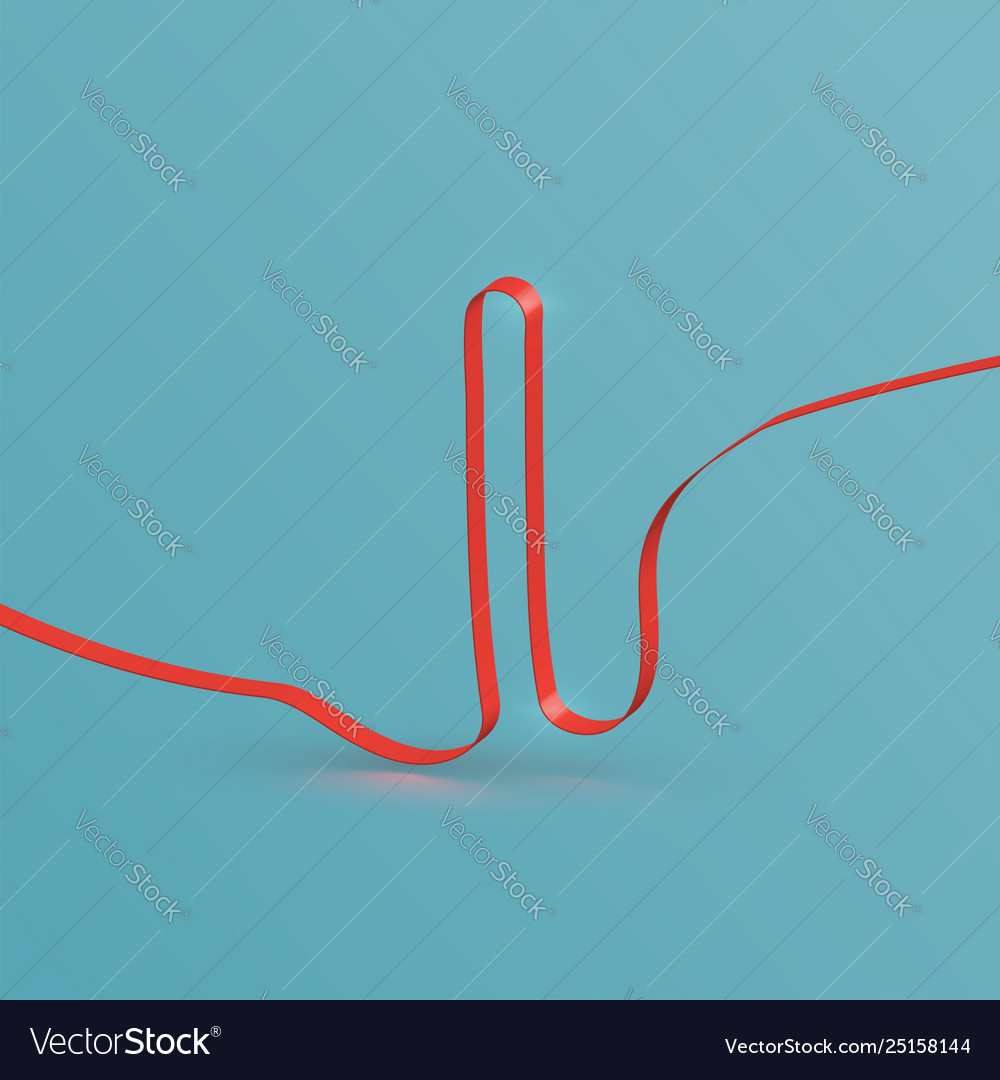 Realistic ribbon font from a typeset Vector Image Realistic ribbon font from a typeset