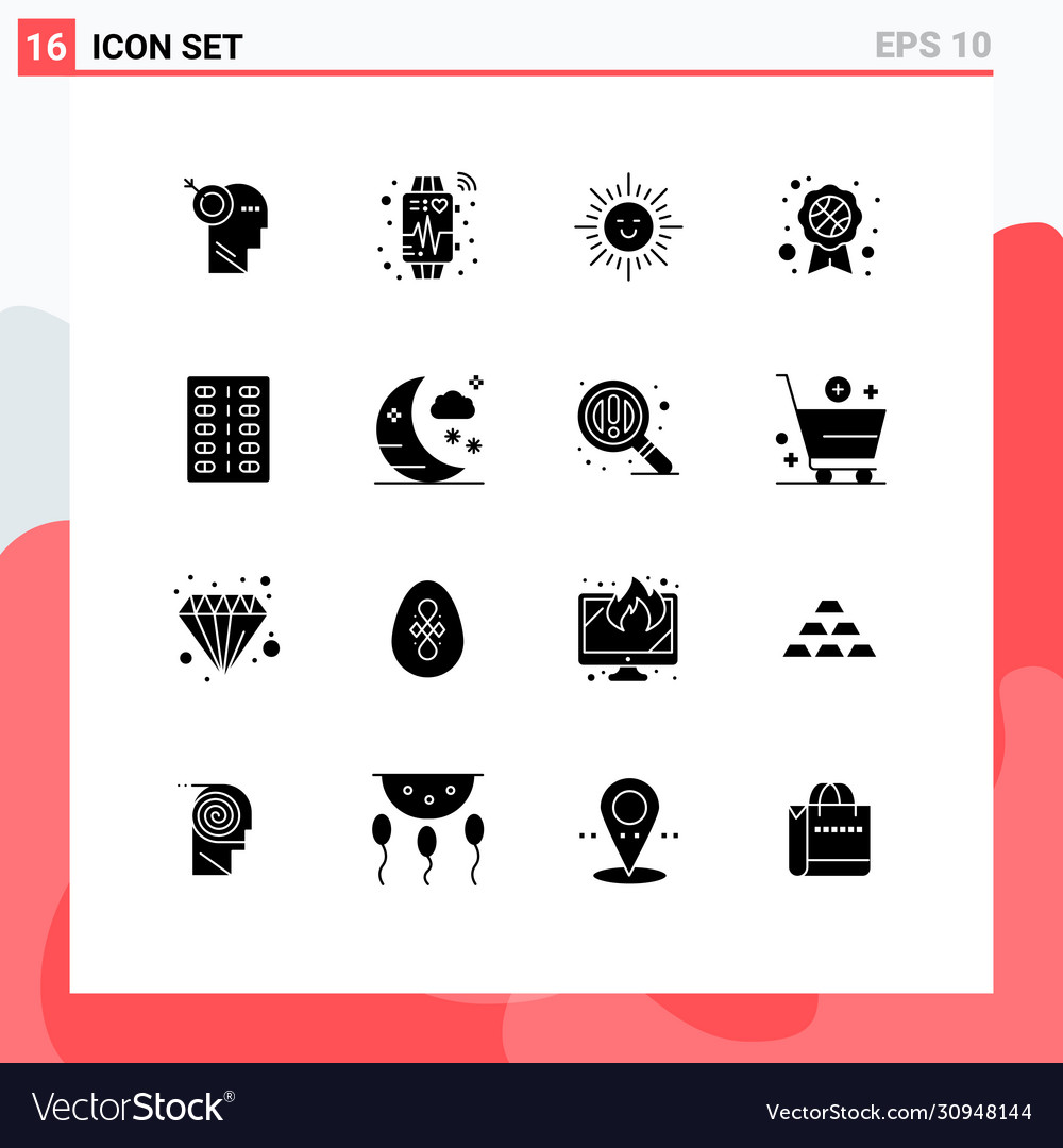 Set 16 commercial solid glyphs pack for form