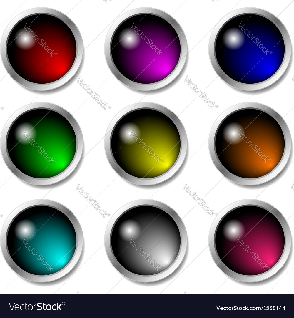 Set of glossy buttons for icons Royalty Free Vector Image