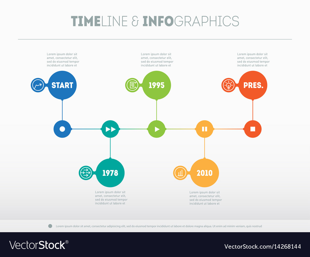 timeline infographic template with icons and timeline graph template
