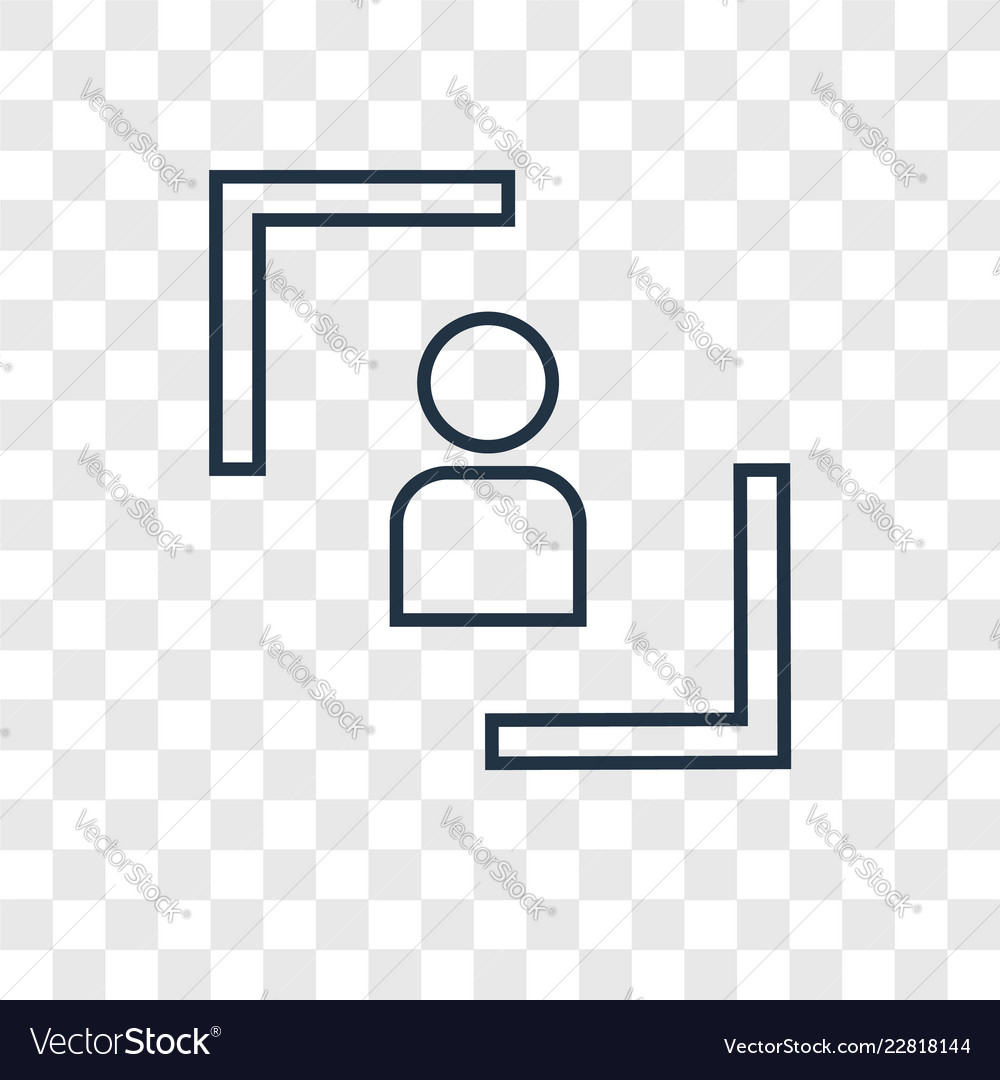 User concept linear icon isolated on transparent vector image User concept linear icon isolated on transparent