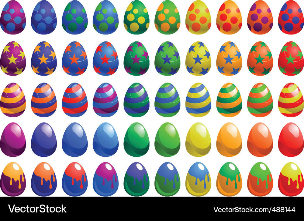 Vibrant Easter Egg Collection Royalty Free Vector Image