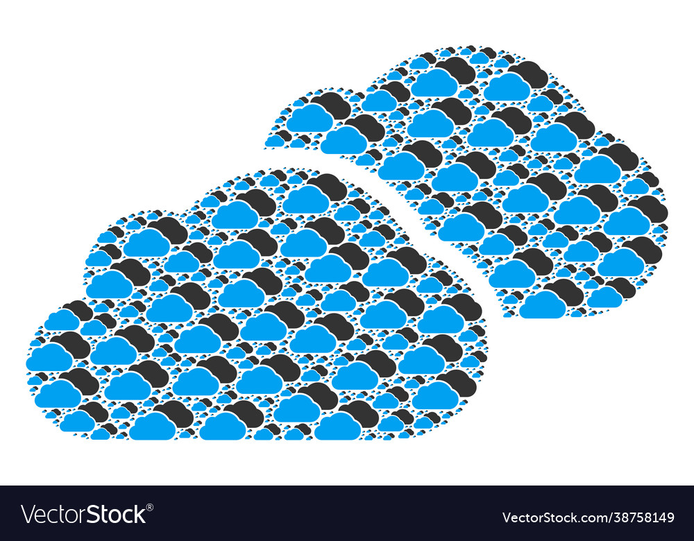 Clouds recursion collage itself icons vector image Clouds recursion collage itself icons