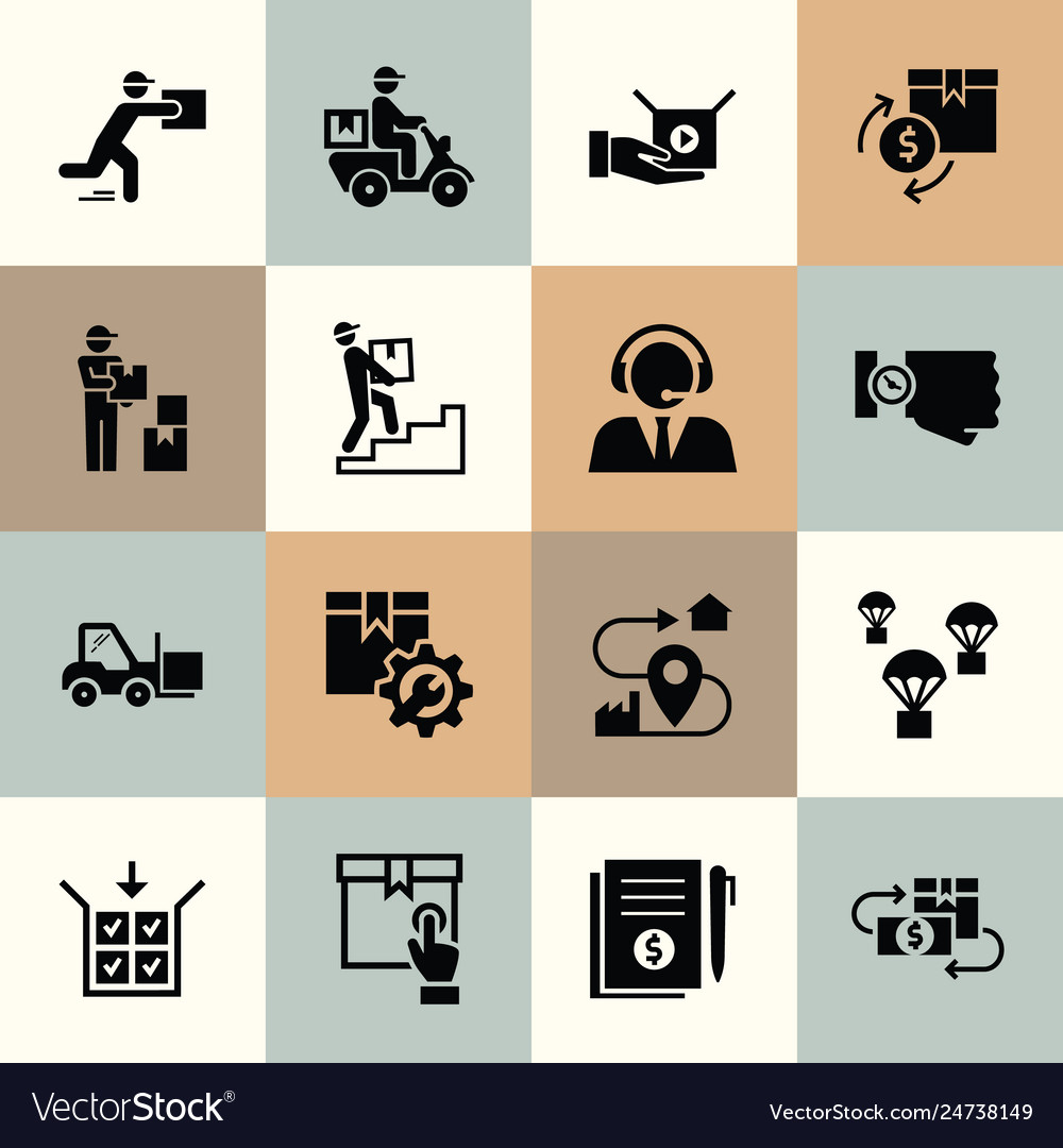 Delivery logistic icons for web vector image Delivery logistic icons for web